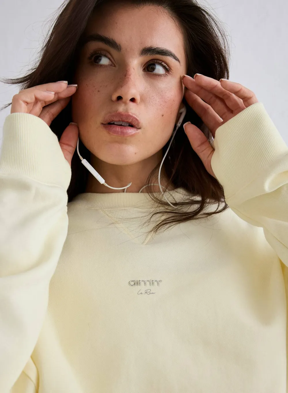 Aim'n Women's Le Run Running Sweatshirt Lemon White Clearance