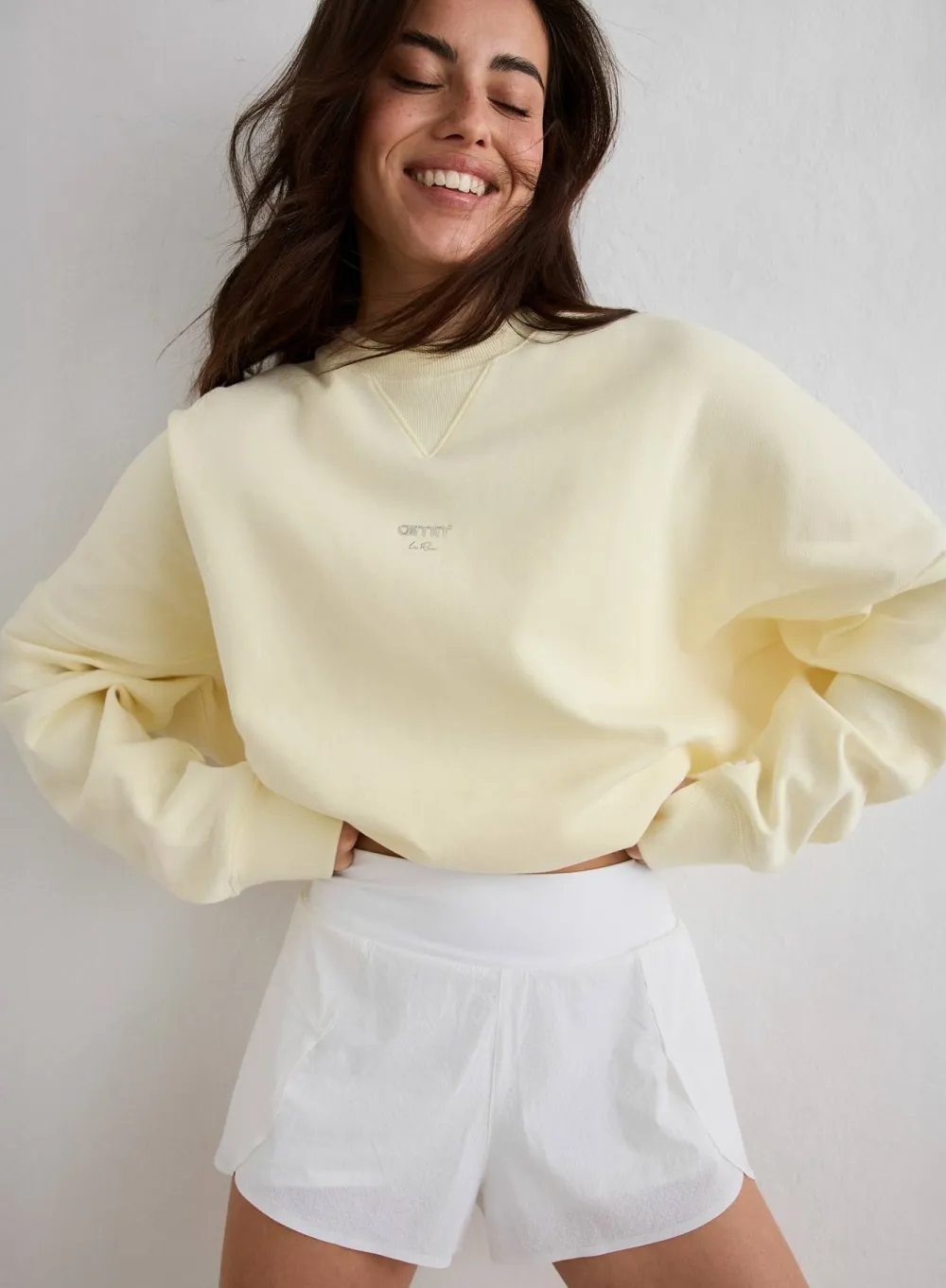 Aim'n Women's Le Run Running Sweatshirt Lemon White Clearance