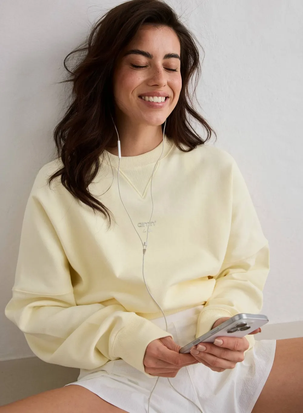 Aim'n Women's Le Run Running Sweatshirt Lemon White Clearance