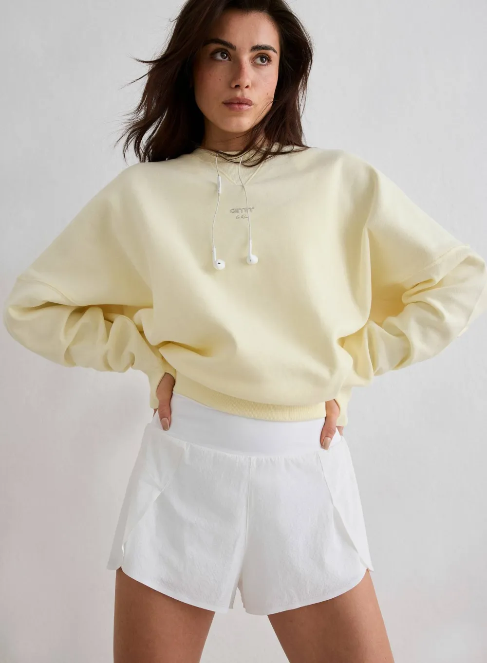 Aim'n Women's Le Run Running Sweatshirt Lemon White Clearance