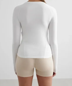 Aim'n Women's Soft Basic Long Sleeve White
