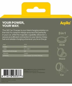 Aqiila Qi2 Wireless Charger With Carmount Black