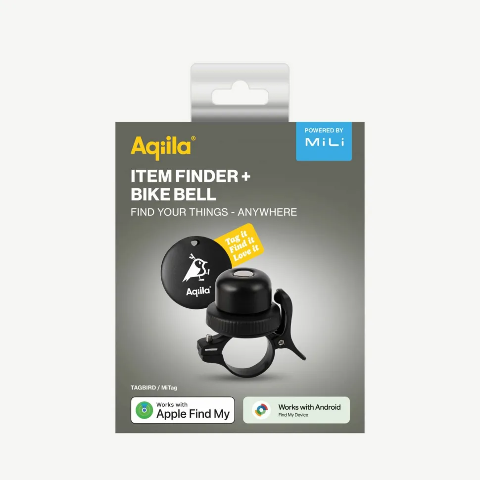 Aqiila Tagbird: Item finder + Bike bell Black