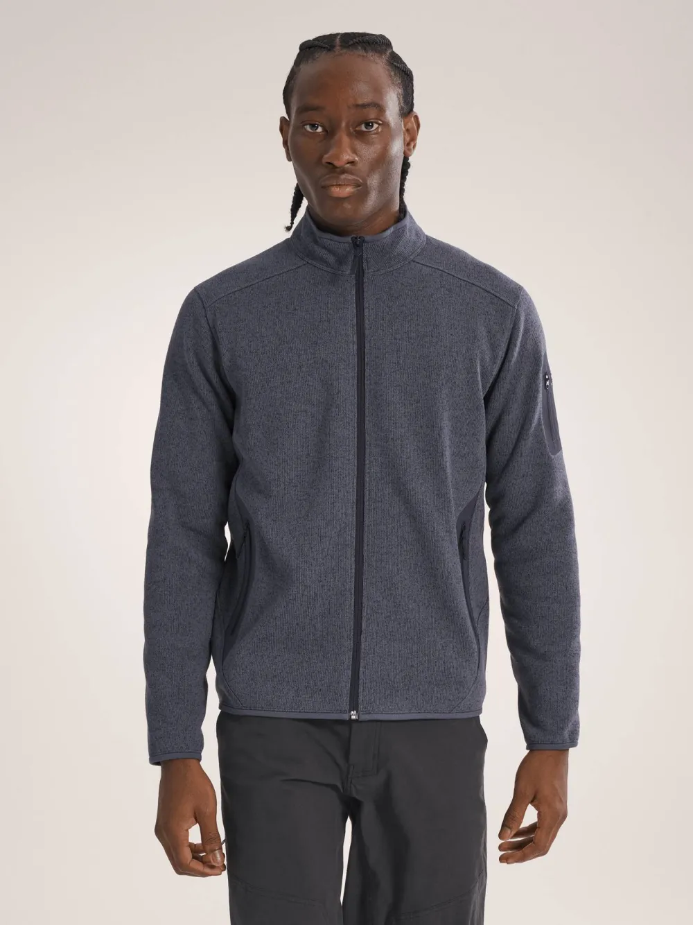 Hot Men's Covert Cardigan Dark Stratus Heather/Balck Sapphire Herrtröjor & Skjortor