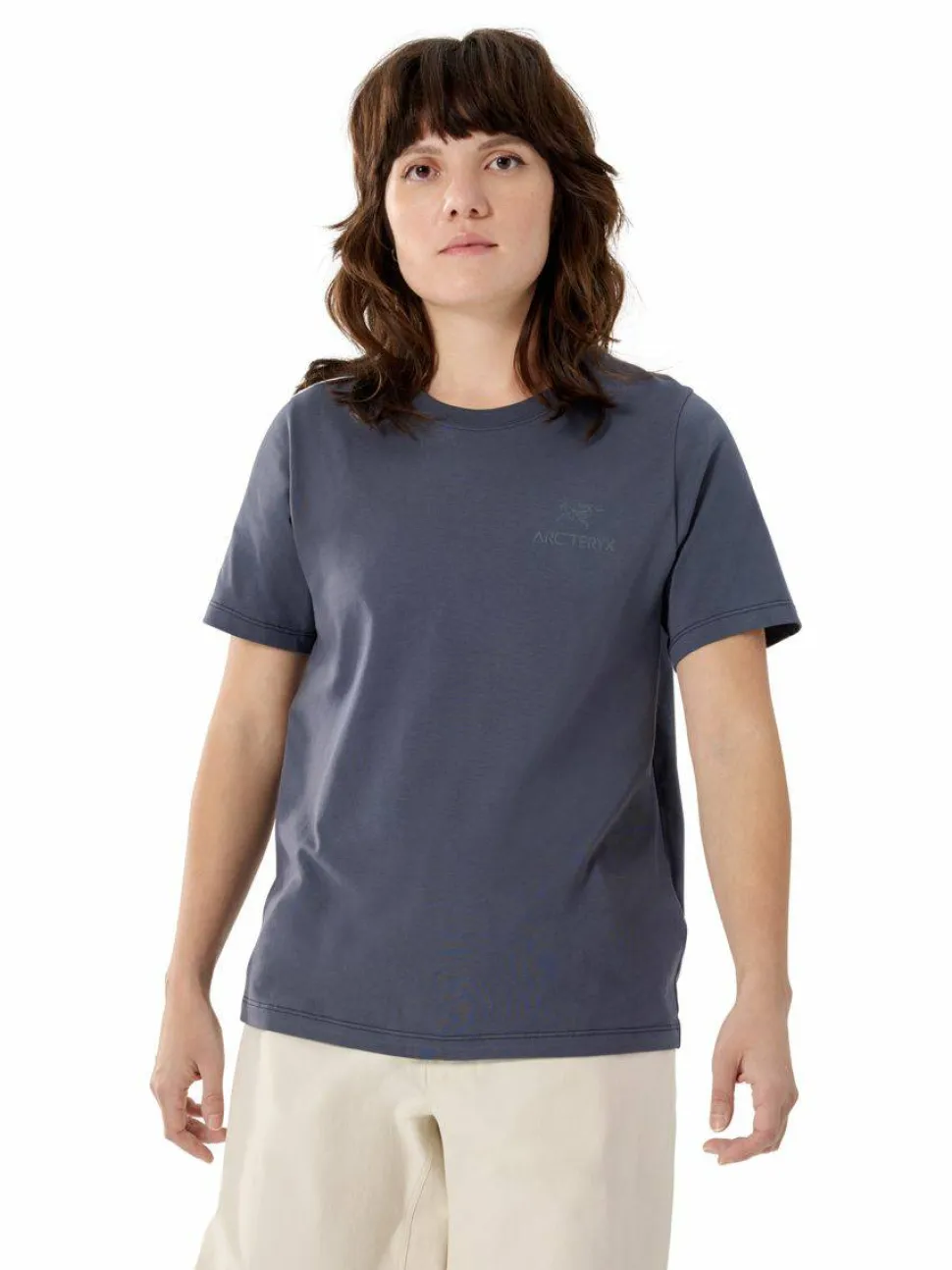 Arc'teryx Women's Kragg Sl Cotton Emblem Crew Shortsleeve Dark Stratus