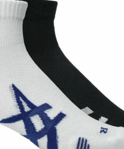 Asics 2 Pack Cushioned Run Quarter Sock Performance Black/Brilliant White Sale