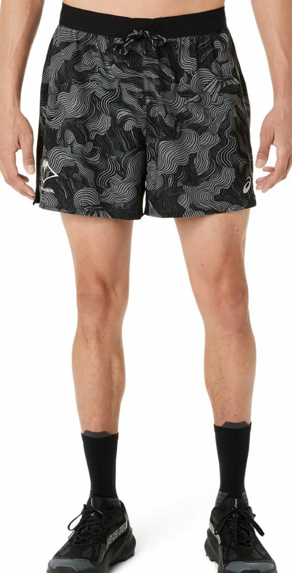 Asics Men's Fujitrail All Over Print 5in Shorts Performance Black/Carbon/Cream Online
