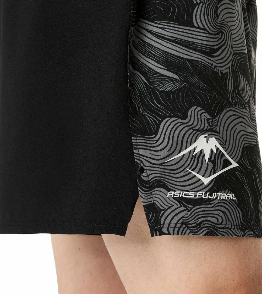 Asics Men's Fujitrail All Over Print 5in Shorts Performance Black/Carbon/Cream Online