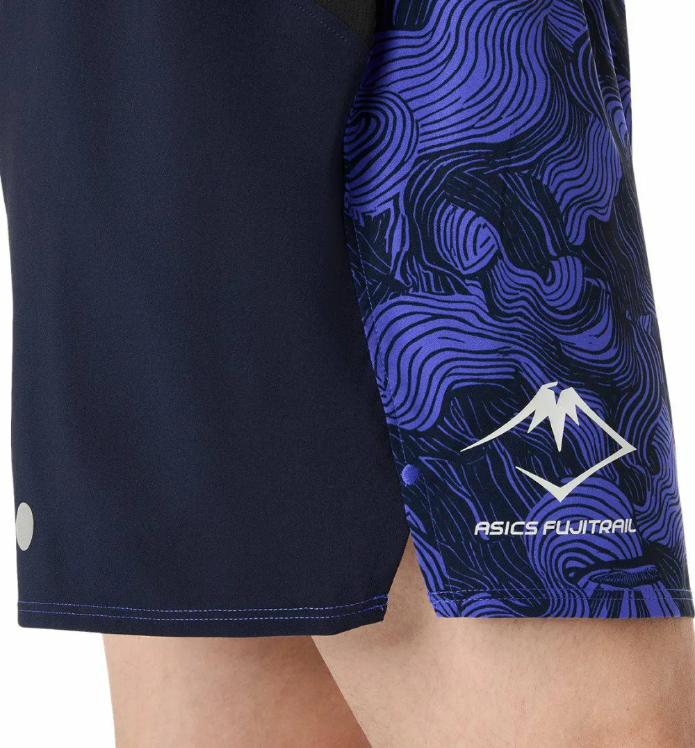Asics Men's Fujitrail All Over Print 5in Shorts Midnight/Cobalt Burst/Cream Clearance