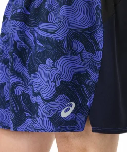 Asics Men's Fujitrail All Over Print 5in Shorts Midnight/Cobalt Burst/Cream Clearance