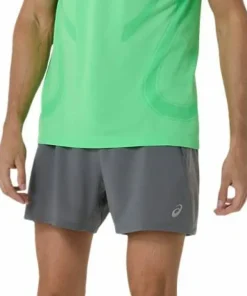 Asics Men's Road 5in Short Clay Grey/Steel Grey/Illuminate Green