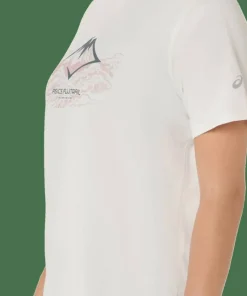 Asics Women's Fujitrail Logo Short Sleeve Top Cream Clearance