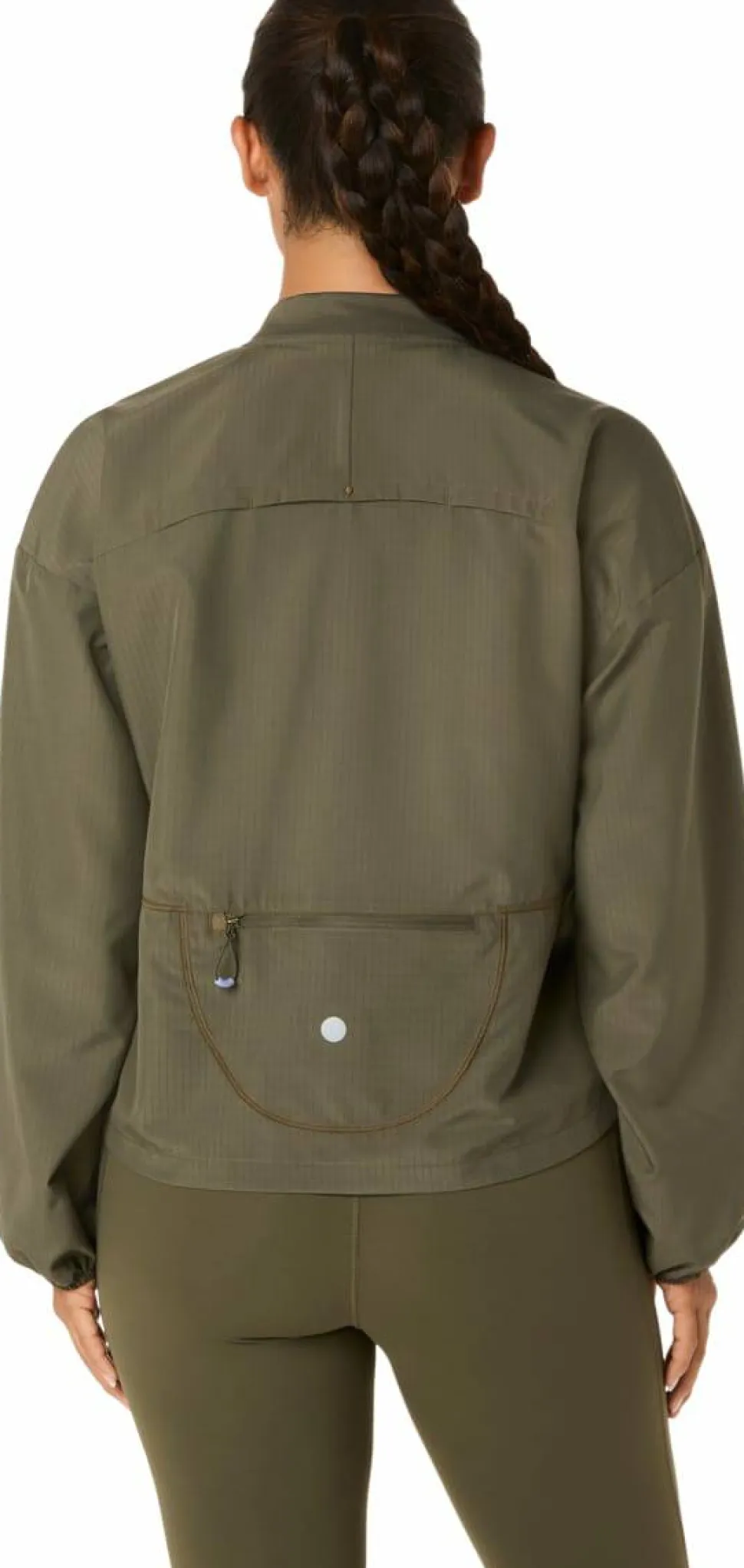 Asics Women's Nagino Run Adjustable Jacket Dark Olive