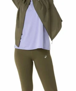 Asics Women's Nagino Run Adjustable Jacket Dark Olive