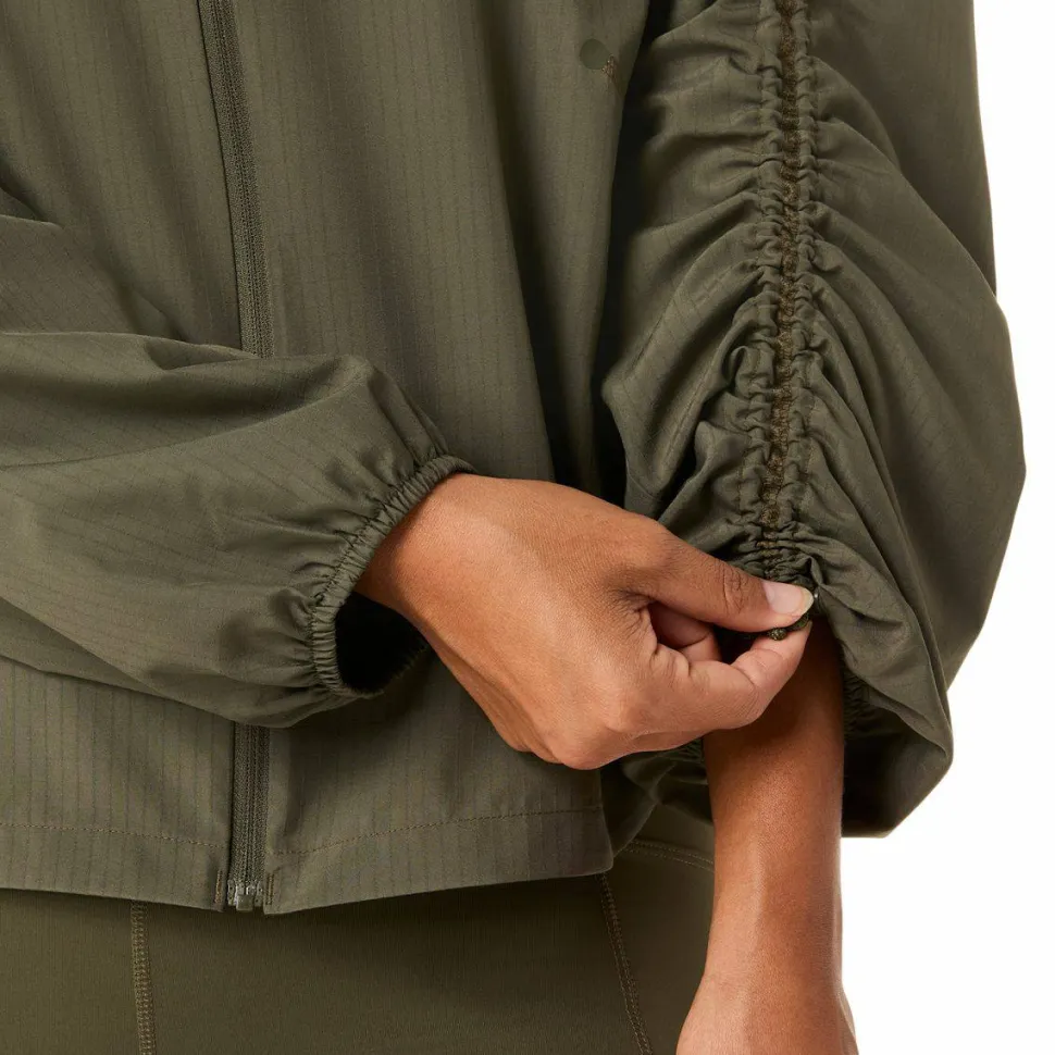 Asics Women's Nagino Run Adjustable Jacket Dark Olive