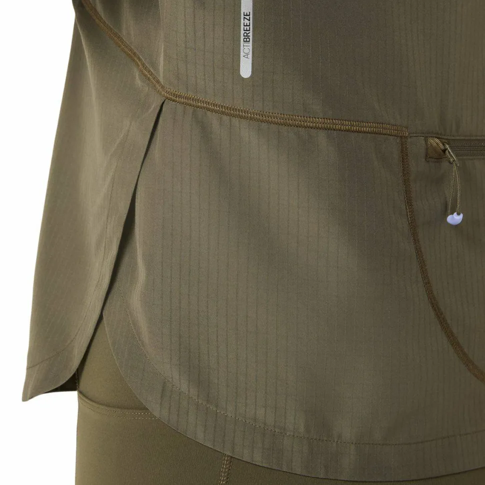 Asics Women's Nagino Run Adjustable Jacket Dark Olive