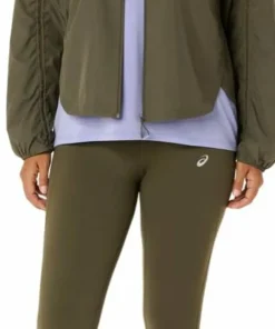 Asics Women's Nagino Run Adjustable Jacket Dark Olive