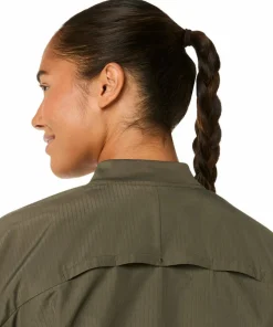 Asics Women's Nagino Run Adjustable Jacket Dark Olive
