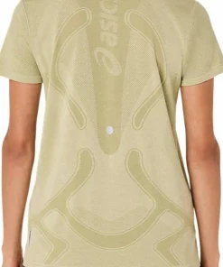 Asics Women's Road Seamless Short Sleeve Top Khaki/Cream
