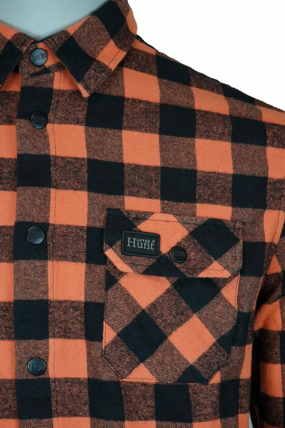 Avignon Unisex AFTER Hunt Flannel Shirt Orange/Black