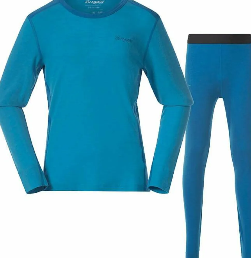 Bergans Kids/Junior Allround Merino Baselayer Set Kids/Junior Aqua Lagoon/dark Aqua Lagoon