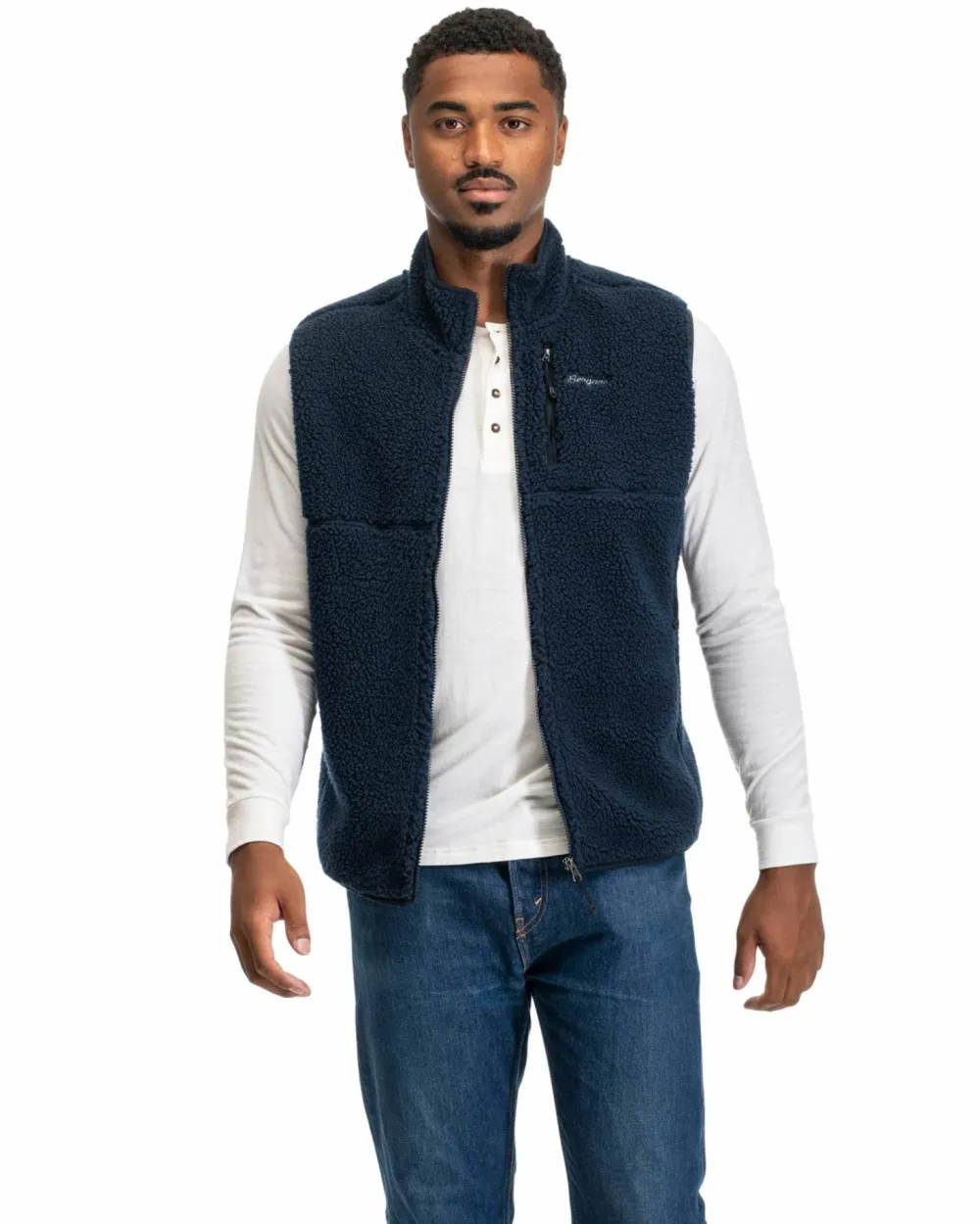Bergans Men's Lunnan Pile Fleece Vest Navy Blue Discount