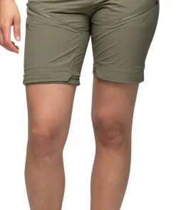 Bergans Women's Convertible Zip-Off Softshell Pants Green Mud