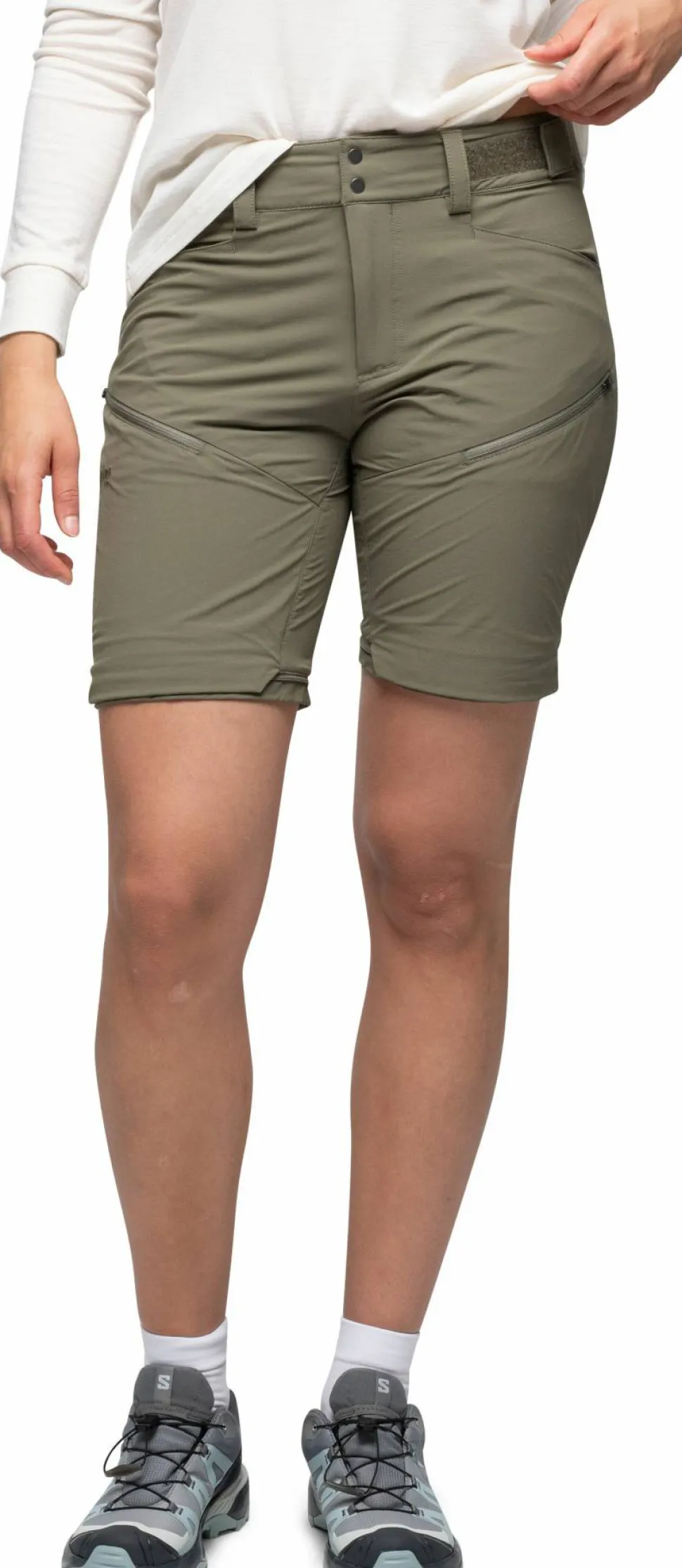 Bergans Women's Convertible Zip-Off Softshell Pants Green Mud