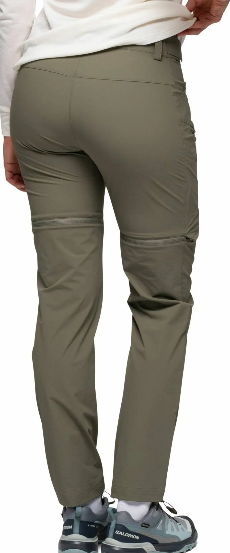 Bergans Women's Convertible Zip-Off Softshell Pants Green Mud