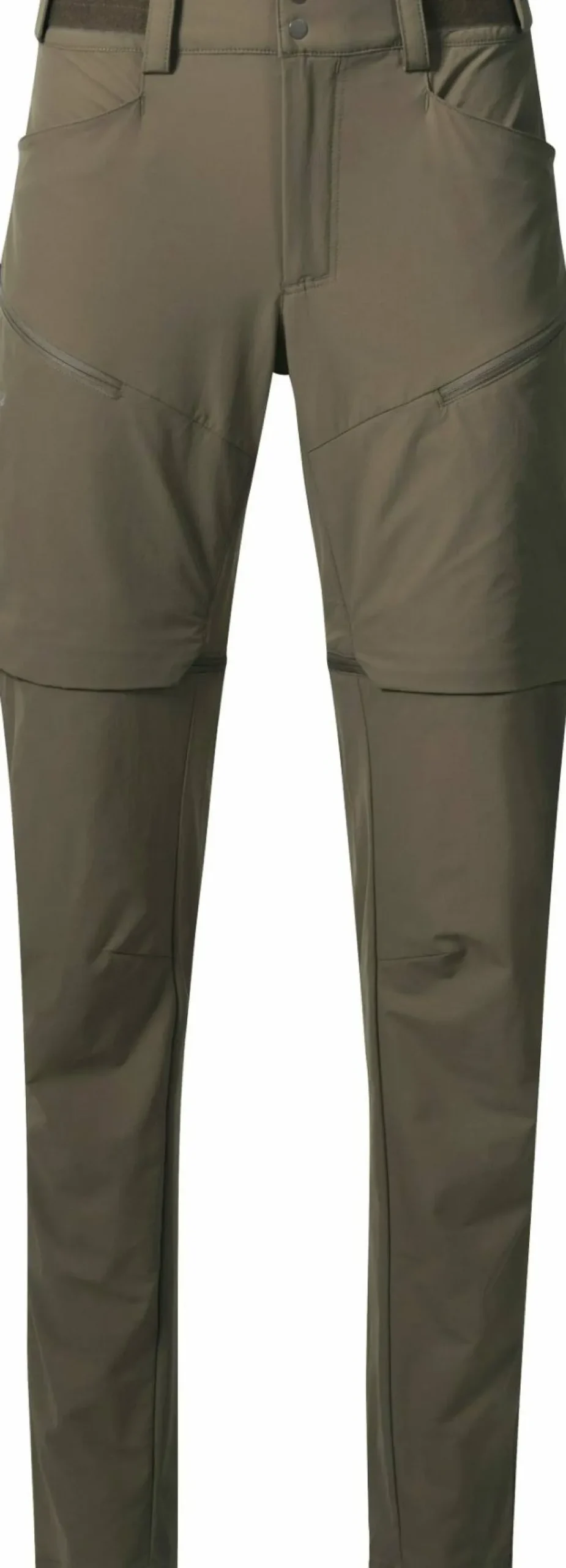 Bergans Women's Convertible Zip-Off Softshell Pants Green Mud