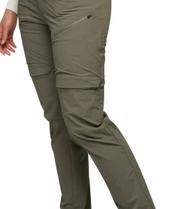 Bergans Women's Convertible Zip-Off Softshell Pants Green Mud