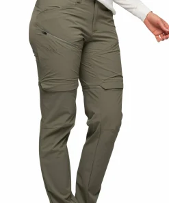 Bergans Women's Convertible Zip-Off Softshell Pants Green Mud