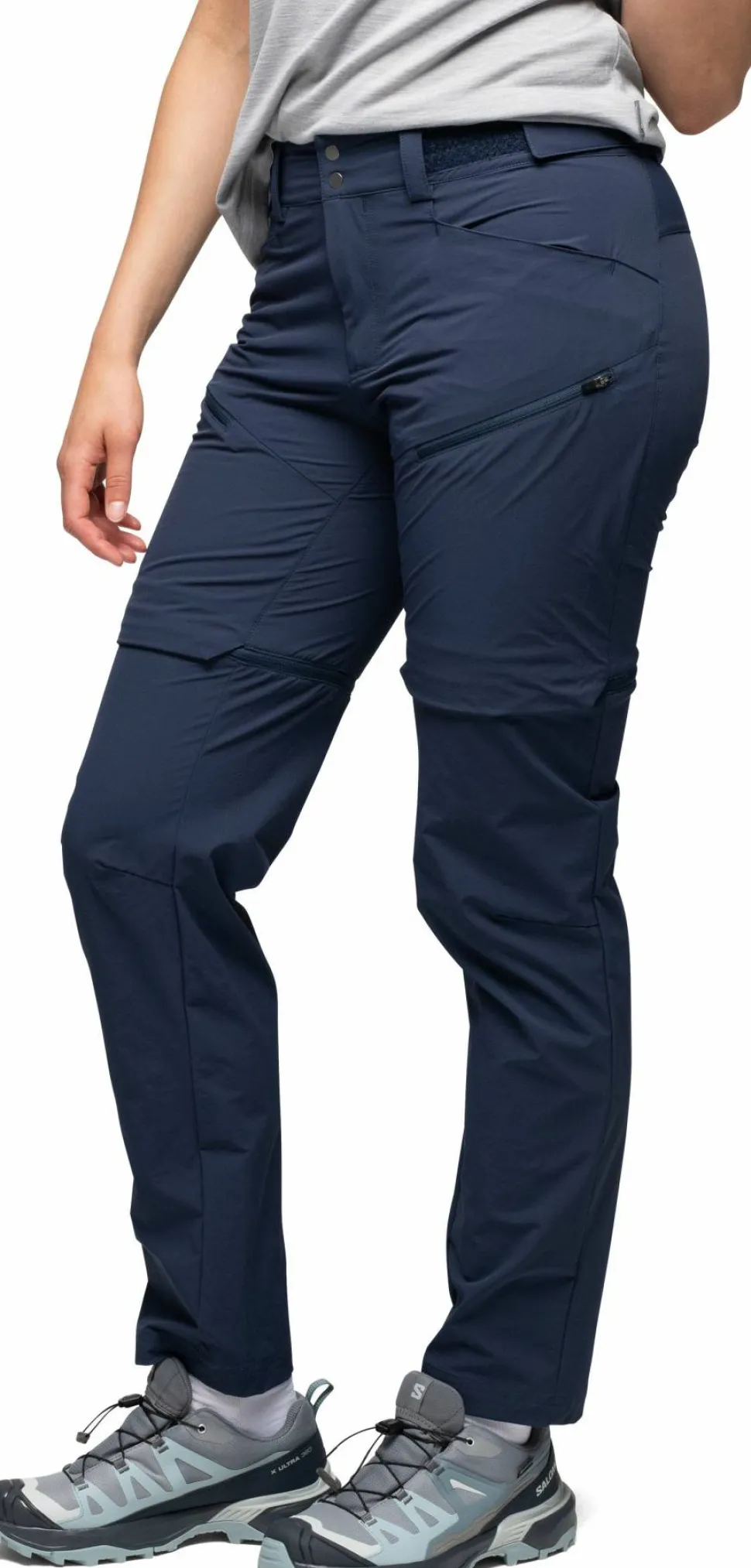 Bergans Women's Convertible Zip-Off Softshell Pants Navy Blue