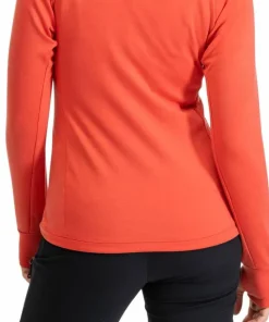 Bergans Women's Rabot Merino Tech Midlayer Hoodie Peachy Red