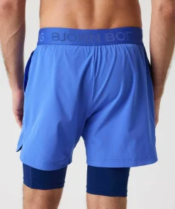 Björn Borg Men's Borg 2 In 1 Shorts Amparo Blue New