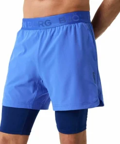 Björn Borg Men's Borg 2 In 1 Shorts Amparo Blue New