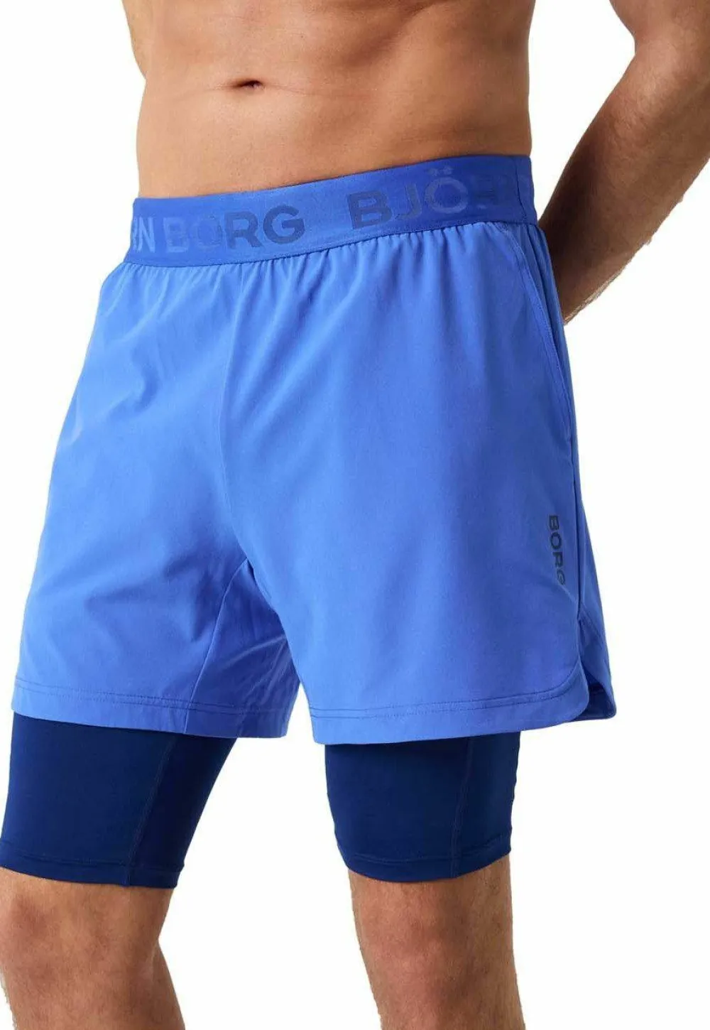 Björn Borg Men's Borg 2 In 1 Shorts Amparo Blue New