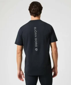 Björn Borg Men's Borg Running Perforated T-Shirt Black Beauty Outlet