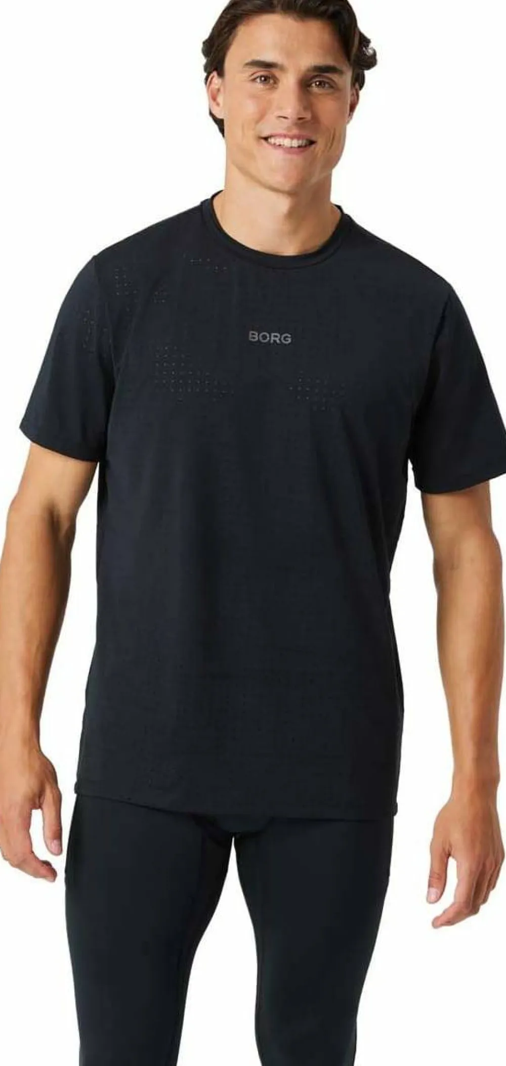 Björn Borg Men's Borg Running Perforated T-Shirt Black Beauty Outlet