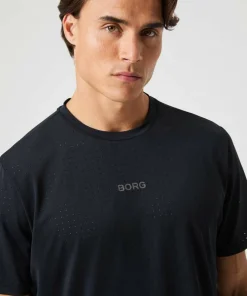 Björn Borg Men's Borg Running Perforated T-Shirt Black Beauty Outlet