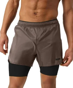 Clearance Men's Borg Running Shorts 2 In 1 Herrbyxor