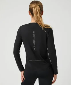 Björn Borg Women's Borg Running Feather Long Sleeve T-Shirt Black Beauty Discount