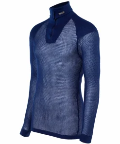 Brynje Unisex Super Thermo Zip Polo Shirt Navy