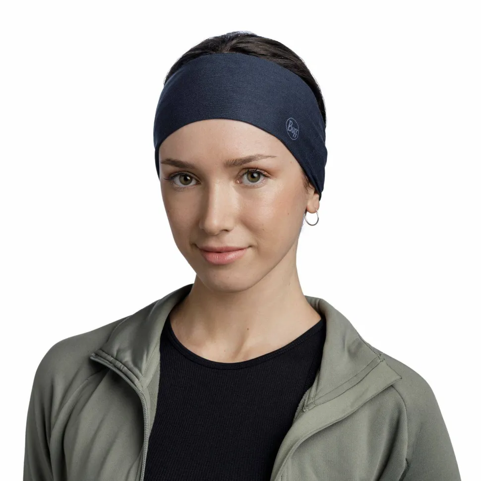 Buff Coolnet UV Wide Headband Solid Night Blue