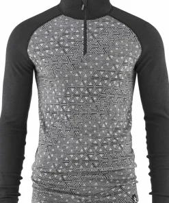 Bula Men's Geo Merino Wool Halfzip Dgrey