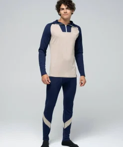 Online Men's Retro Merino Wool Halfzip Sweater Underställ Herr