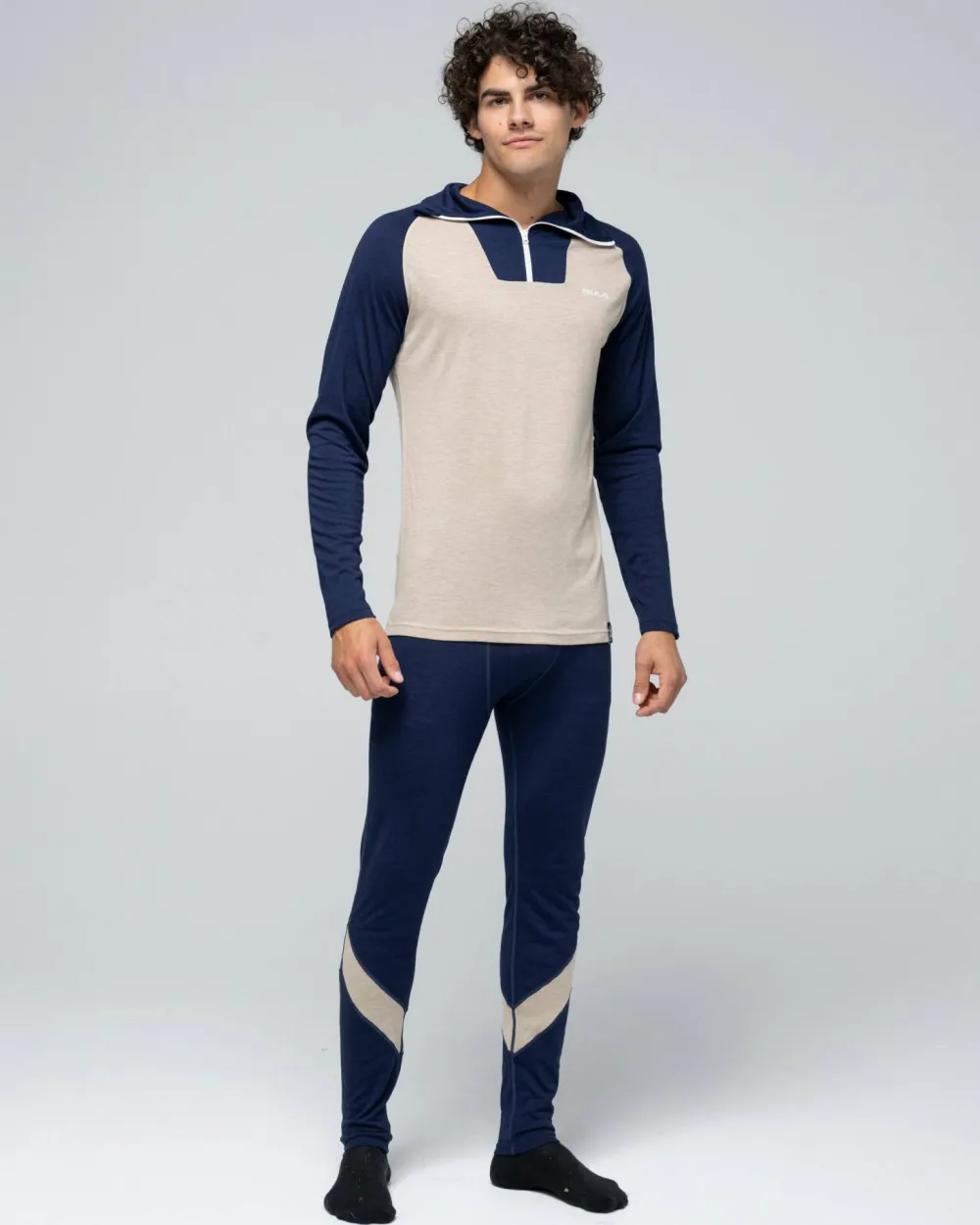 Online Men's Retro Merino Wool Halfzip Sweater Underställ Herr