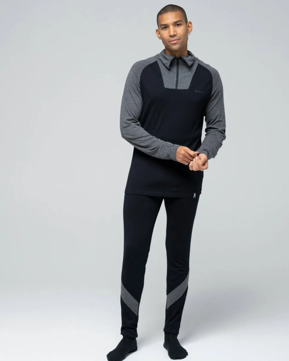New Men's Retro Merino Wool Halfzip Sweater Underställ Herr|Skidåkning