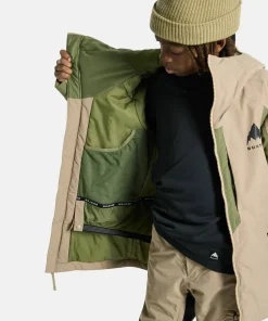 Burton Kids' Hillslope Jacket Summit Taupe/Forest Moss Hot