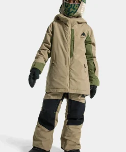 Burton Kids' Hillslope Jacket Summit Taupe/Forest Moss Hot